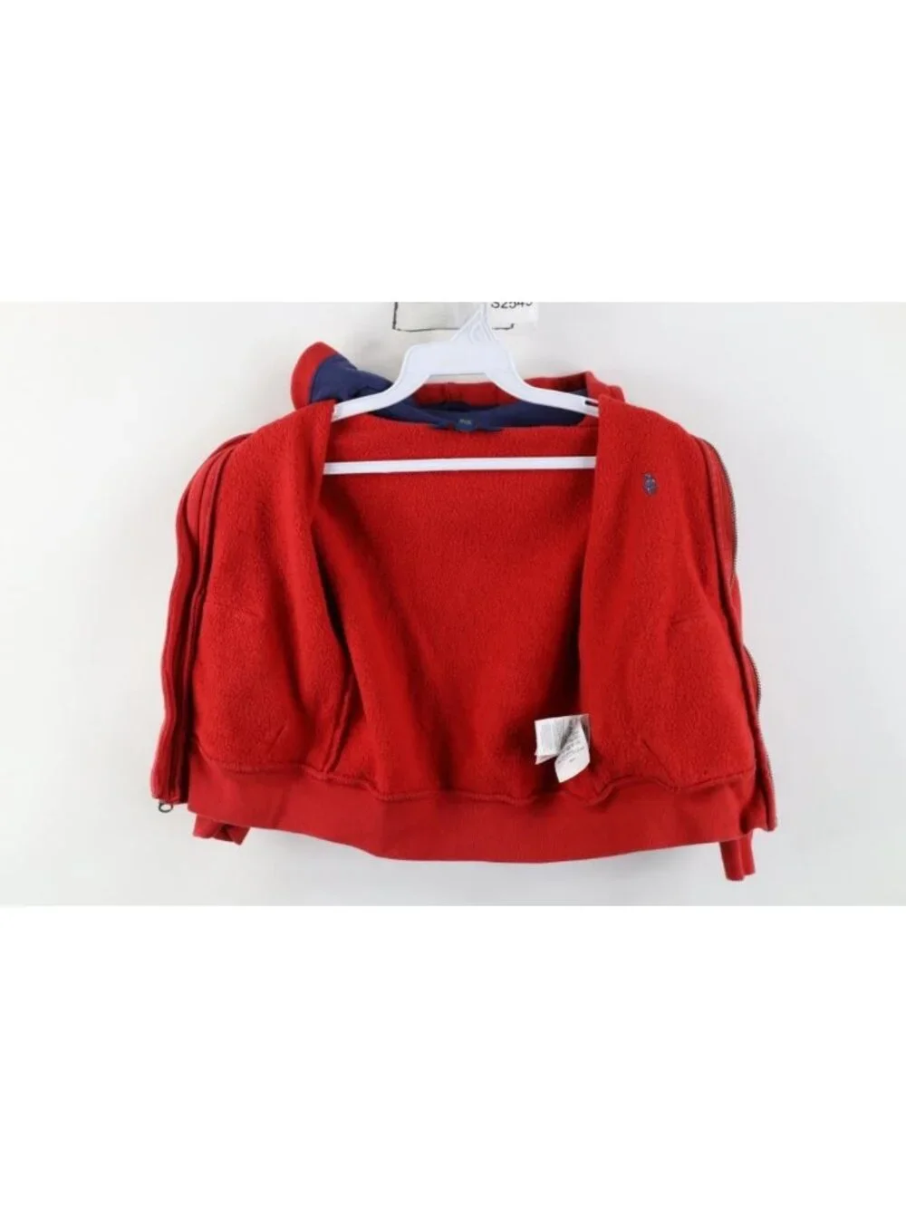 Vintage Ralph Lauren Boys Girls Toddler 4 4T Full Zip Hoodie Sweatshirt Red